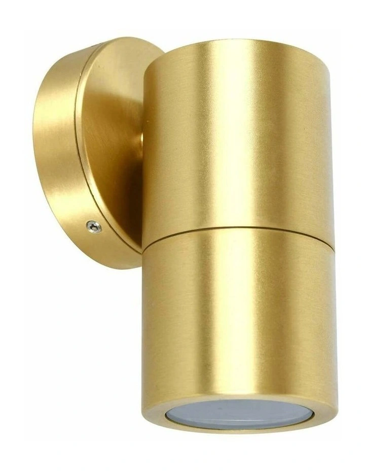 GU10 Exterior Wall Pillar Spot Lights (Solid Polished Brass) IP65 image 1