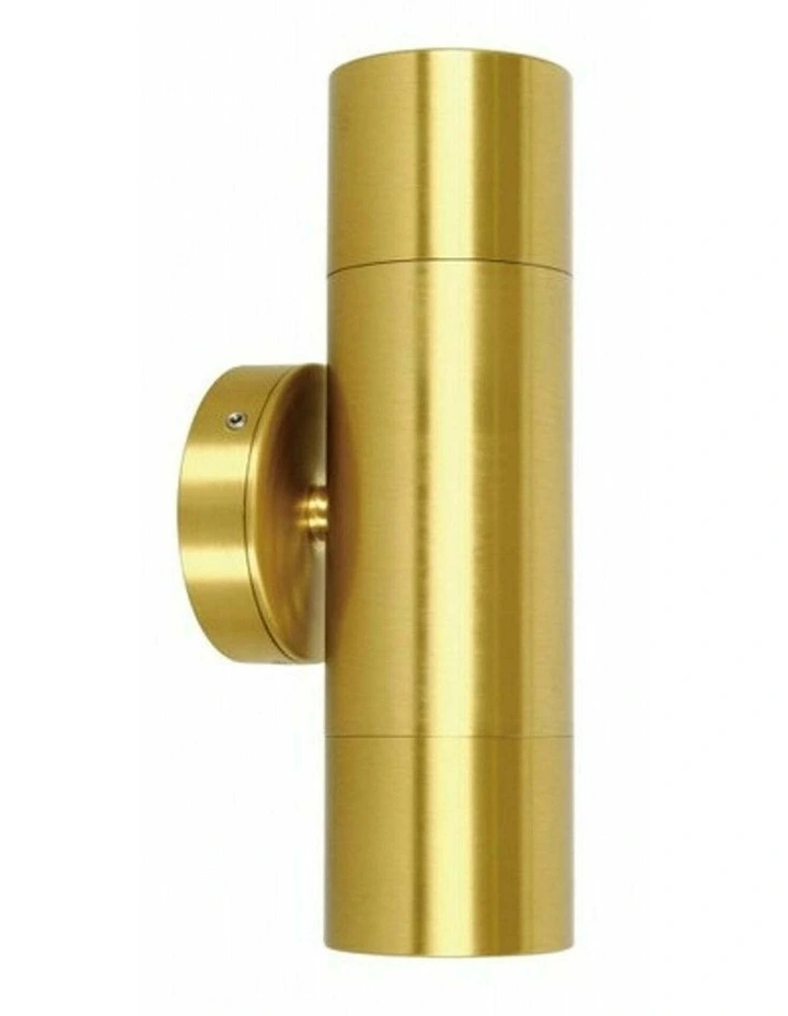 GU10 Exterior Wall Pillar Spot Lights (Solid Polished Brass) IP65 image 1