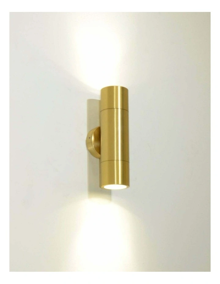 GU10 Exterior Wall Pillar Spot Lights (Solid Polished Brass) IP65 image 2