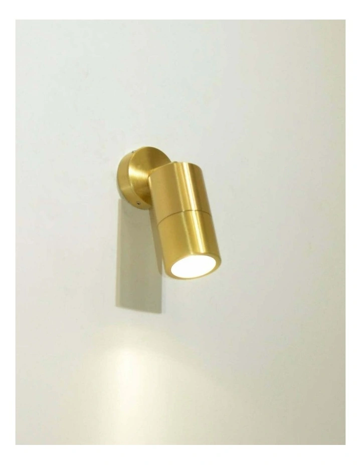GU10 Exterior Wall Pillar Spot Lights (Solid Polished Brass) IP65 image 2