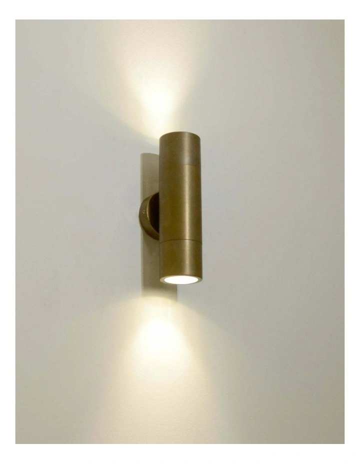 GU10 Exterior Wall Pillar Spot Lights (Aged Brass) IP65 image 2