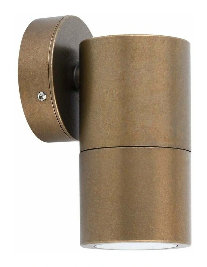 GU10 Exterior Wall Pillar Spot Lights (Aged Brass) IP65 image 1