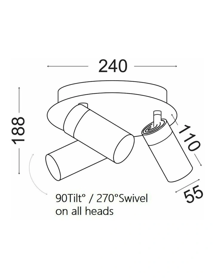 Sakup Exterior GU10 Adjustable Ceiling Spot Lights IP54 image 2