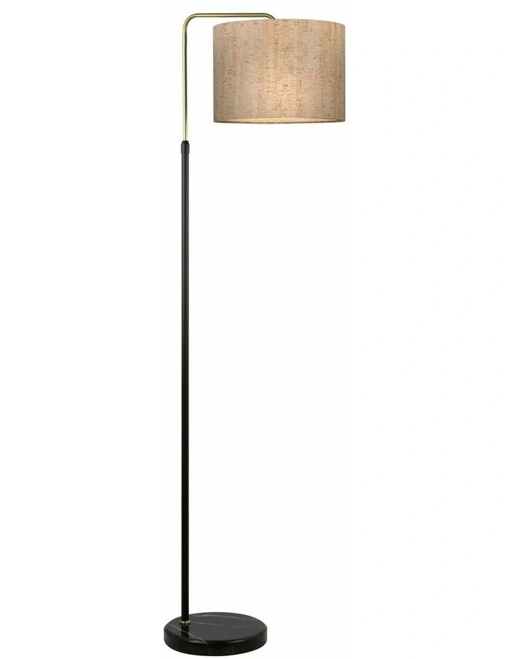 Arriba Drum Shade with Marble Base Height Adjustable Floor Lamps image 1