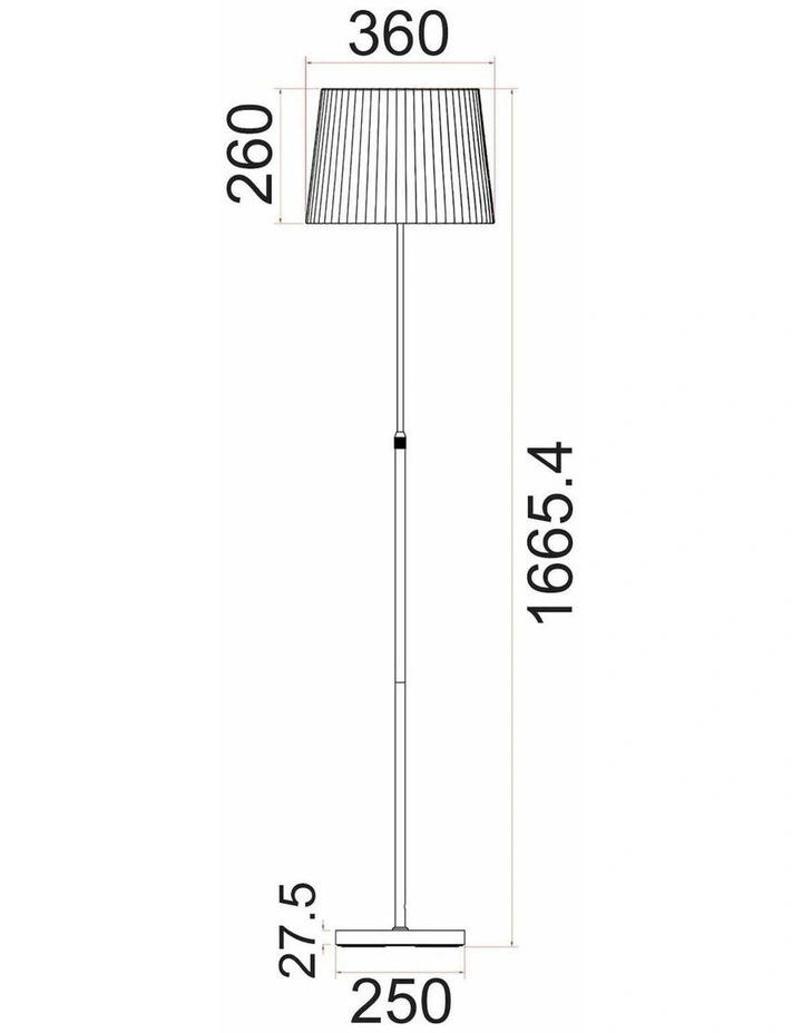 Crecer Interior Slanted Pleated Shade Height Adjustable Floor Lamps image 2