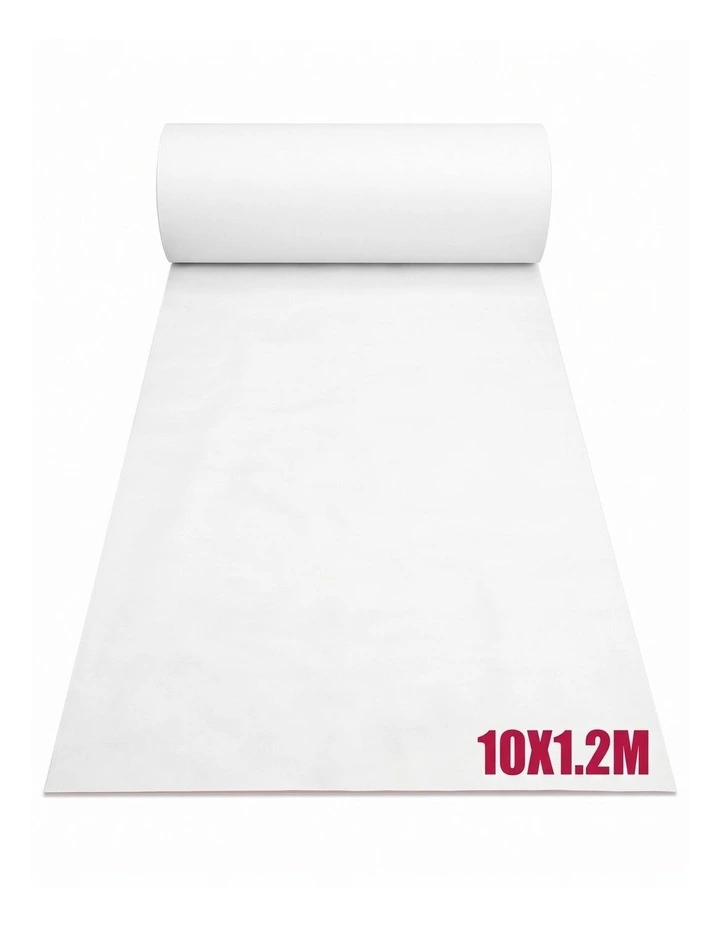 10X1.2M White Carpet Aisle Runner Wedding Party Event Decoration Mat Rug Non-Woven Fabric Indoor image 1