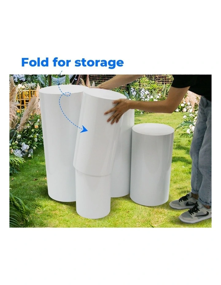 5pcs Metal Round Plinth Cylinder Pedestal Stand Wedding Decoration Cake Flower image 4