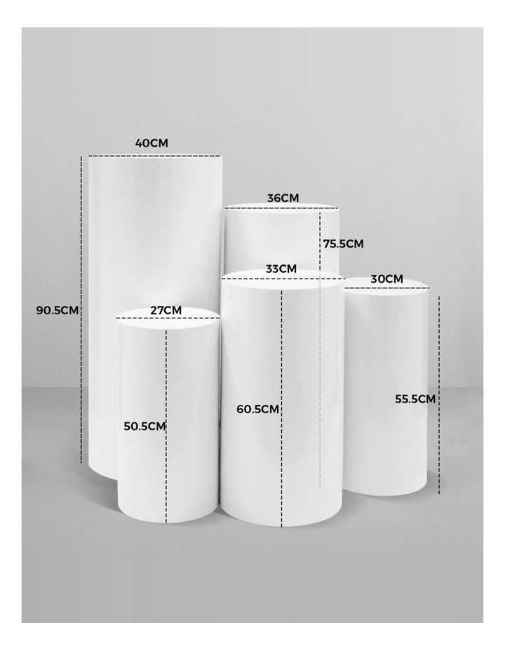 5pcs Metal Round Plinth Cylinder Pedestal Stand Wedding Decoration Cake Flower image 6