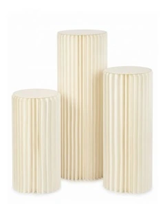 Cardboard Display Stand Round Plinth Cylinder Pedestal Flower Cake Stand 3 PCS Set for Wedding