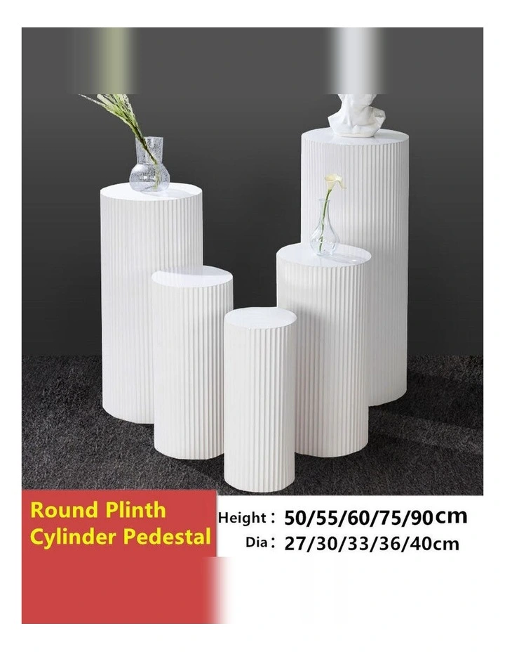 5x Metal Wedding Plinths Cylinder Pedestal Stand Ripple Cake Dessert Display image 3