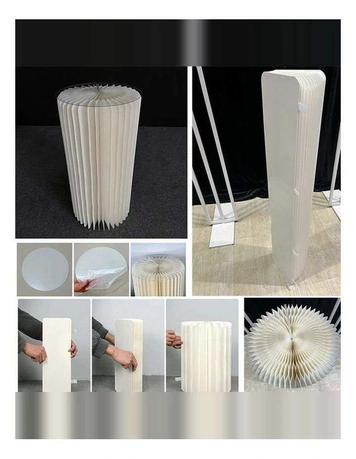 Cardboard Display Stand Round Plinth Cylinder Pedestal Flower Cake Stand 5 PCS Set for Wedding image 2