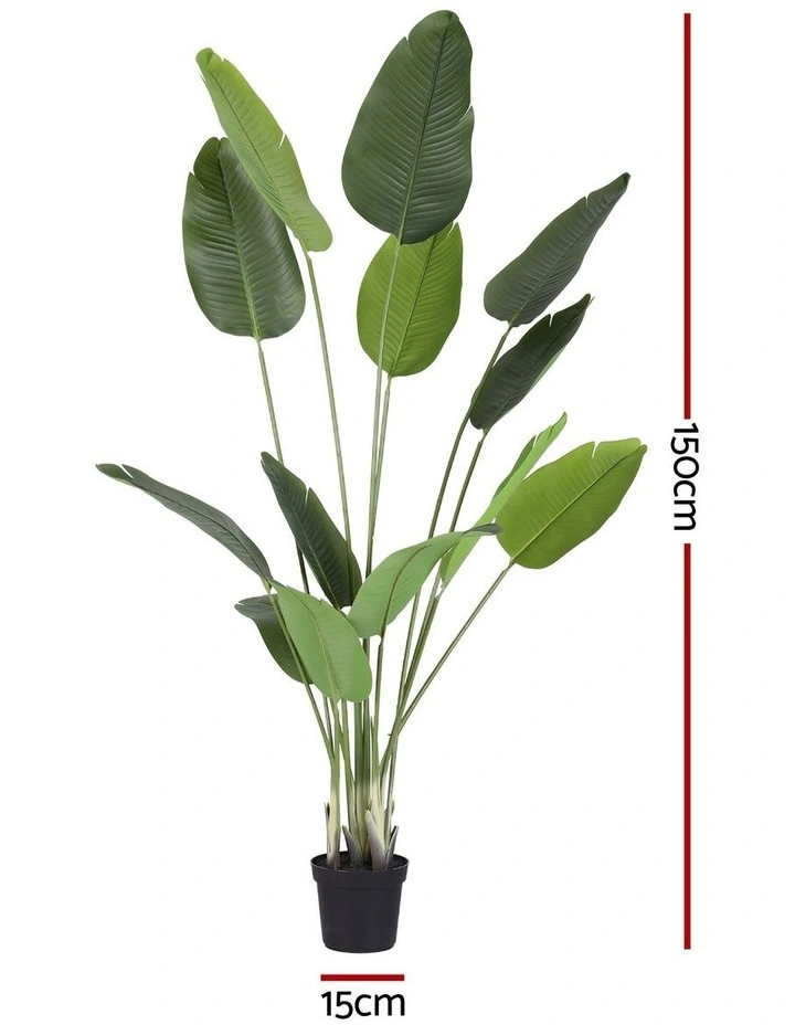 Artiss 150cm Artificial Bird of Paradise Plant Lifelike Textured Leaves Wipe-Clean Indoor Home Decor image 2