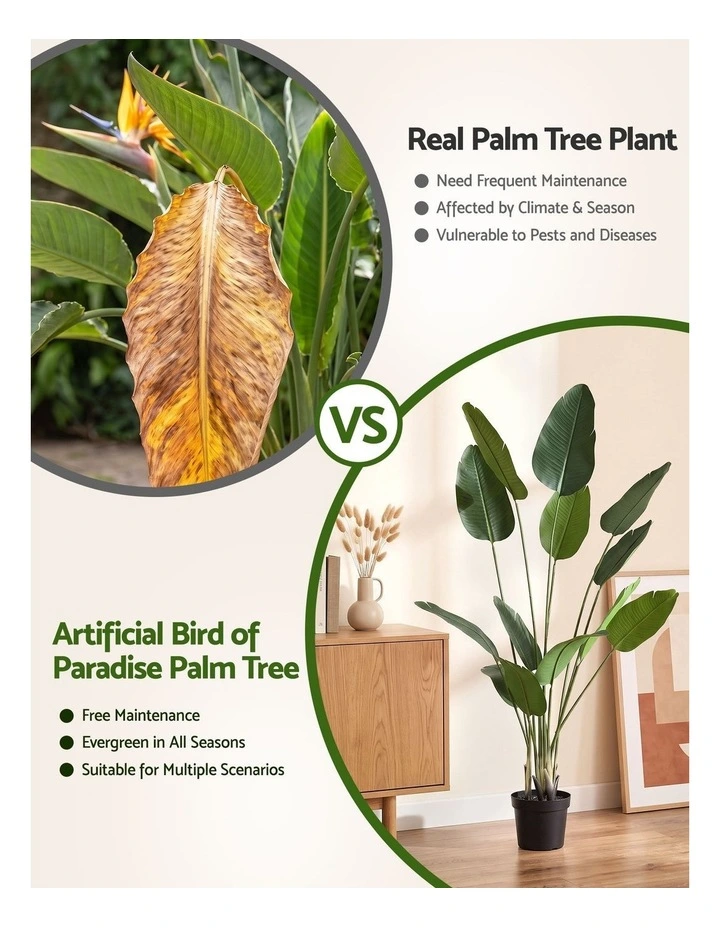 Artiss 150cm Artificial Bird of Paradise Plant Lifelike Textured Leaves Wipe-Clean Indoor Home Decor image 5