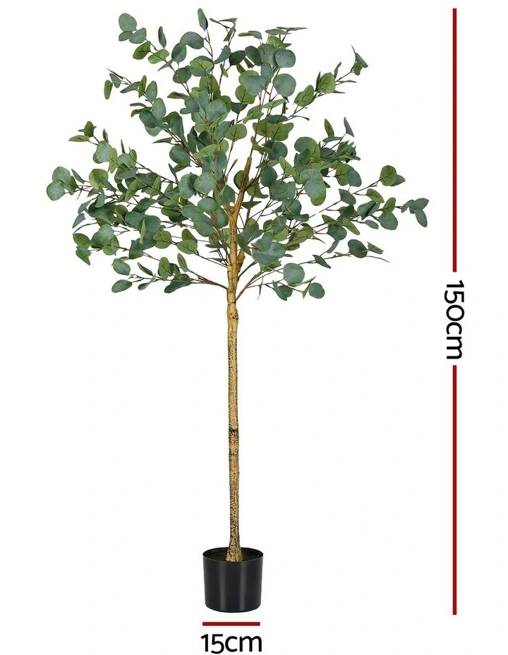 Artiss 150cm Artificial Eucalyptus Tree with Realistic Textured Leaves for Indoor Home Office Decor image 2