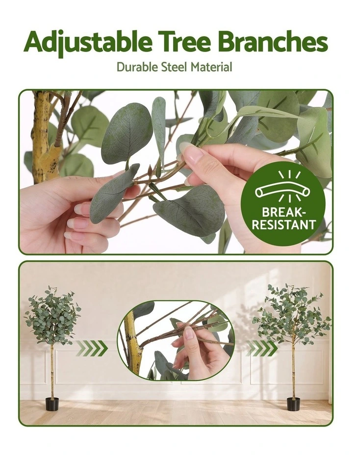 Artiss 150cm Artificial Eucalyptus Tree with Realistic Textured Leaves for Indoor Home Office Decor image 4