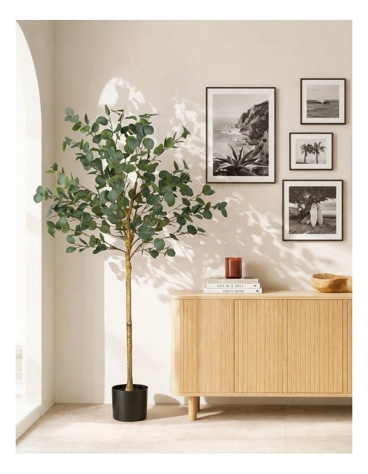 Artiss 150cm Artificial Eucalyptus Tree with Realistic Textured Leaves for Indoor Home Office Decor image 5