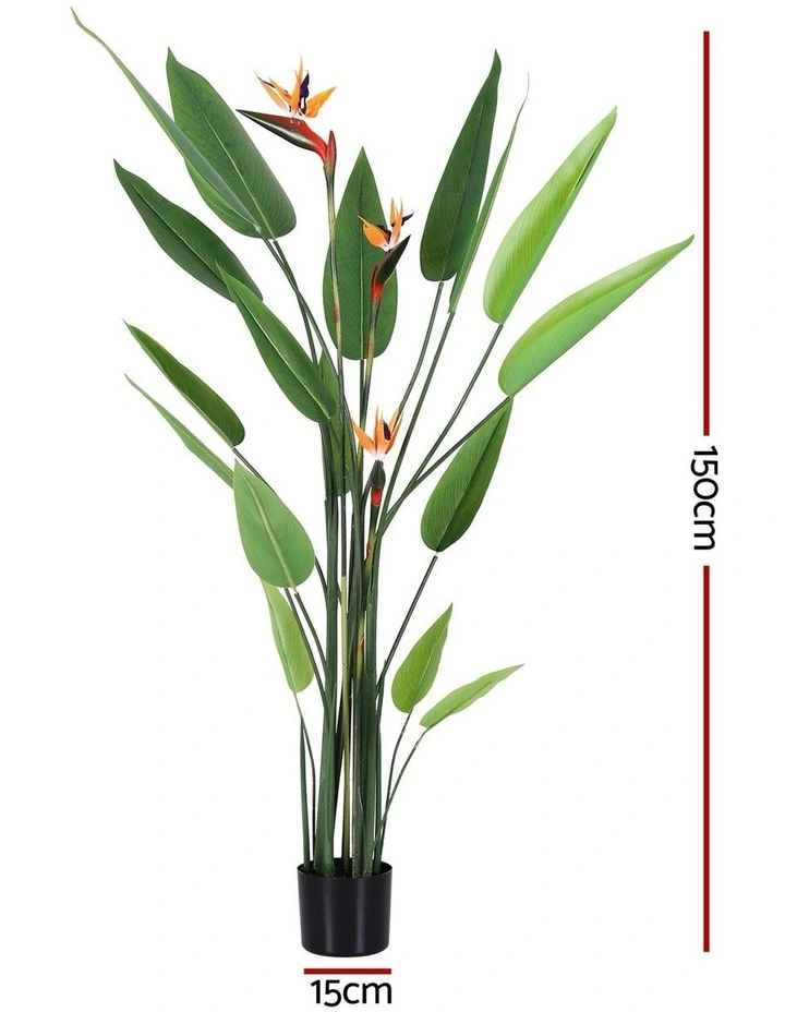 Artiss 150cm Artificial Bird of Paradise Plant with Flowers Realistic Leaves for Home Office Decor image 2
