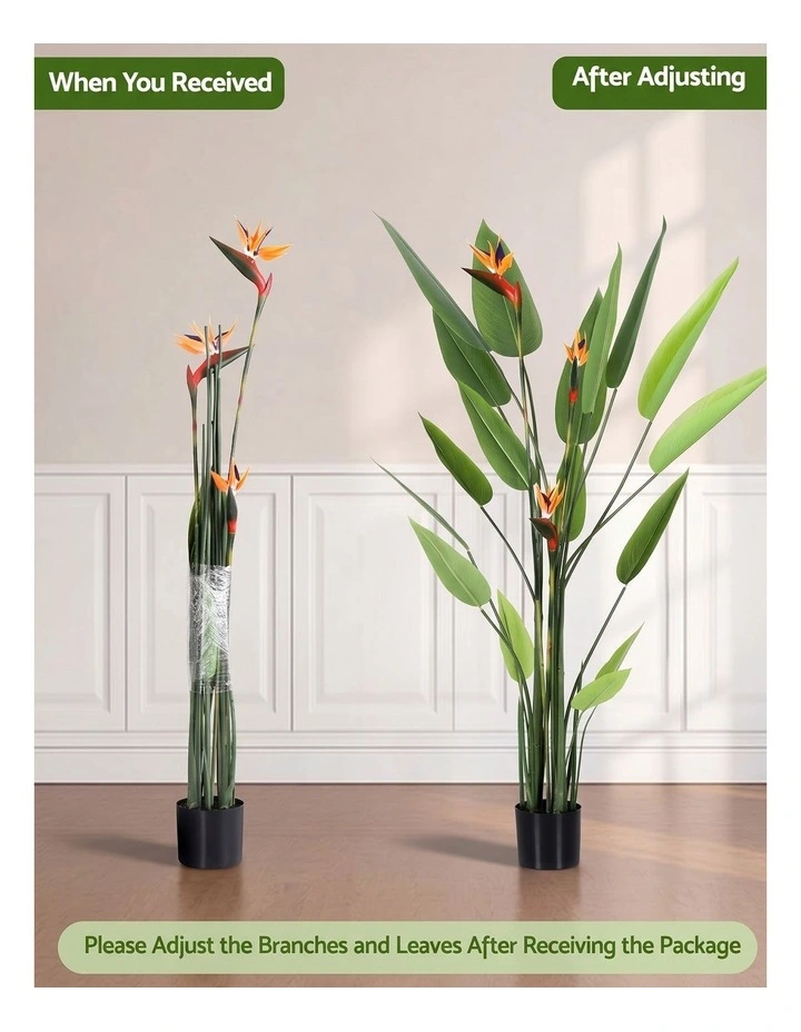 Artiss 150cm Artificial Bird of Paradise Plant with Flowers Realistic Leaves for Home Office Decor image 4