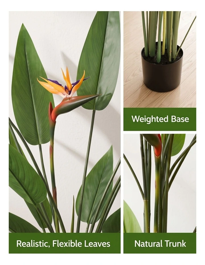 Artiss 150cm Artificial Bird of Paradise Plant with Flowers Realistic Leaves for Home Office Decor image 6