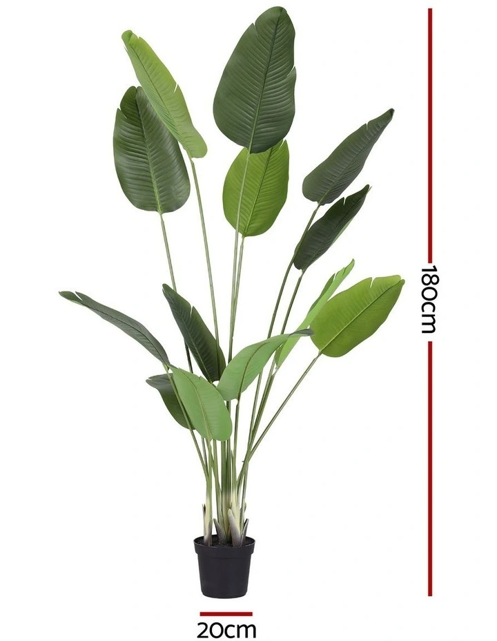 Artiss 180cm Artificial Bird of Paradise Plant Lifelike Textured Leaves Wipe-Clean Indoor Home Decor image 2