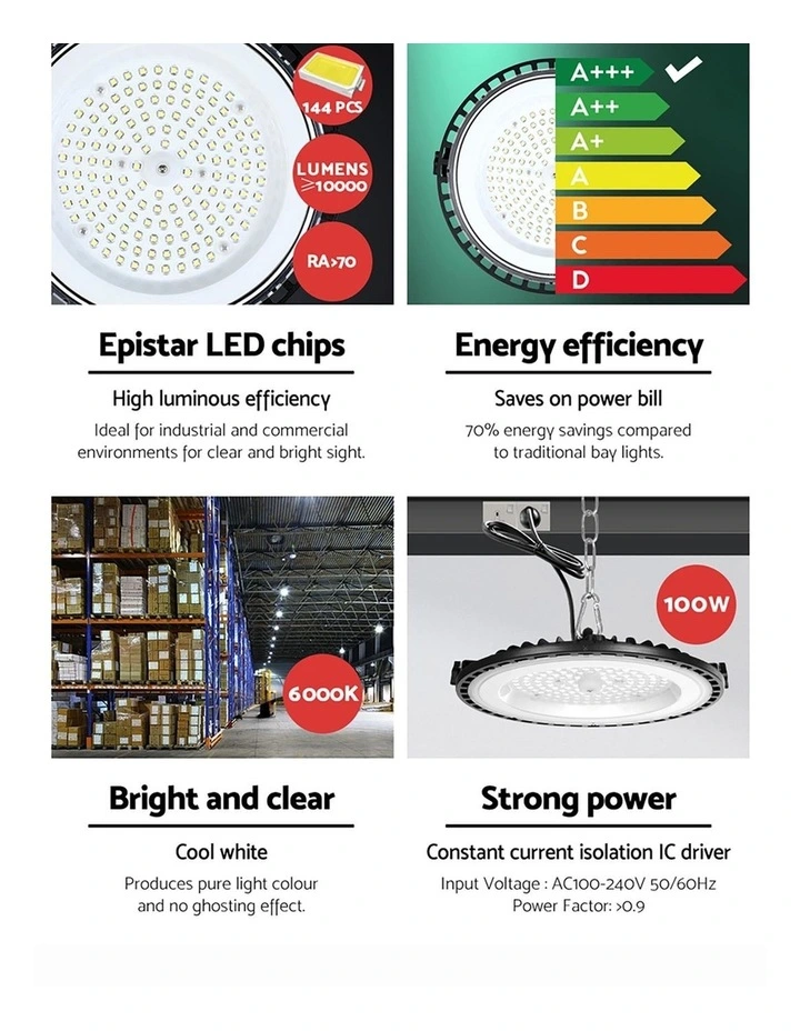 Leier High Bay Light LED 100W Industrial Lamp Workshop Warehouse Factory Lights image 6