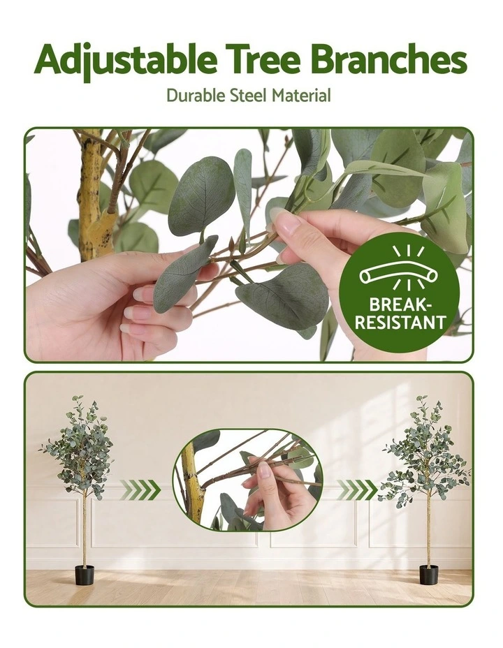 Artiss 180cm Artificial Eucalyptus Tree with Realistic Textured Leaves for Indoor Home Office Decor image 4