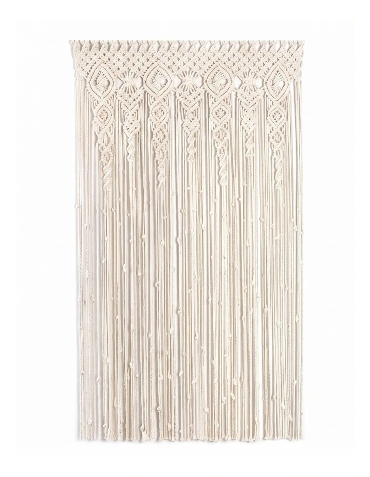 2m Heavy Duty Macrame Curtain Boho Woven Wall Hanging Window Doorway Wedding image 1