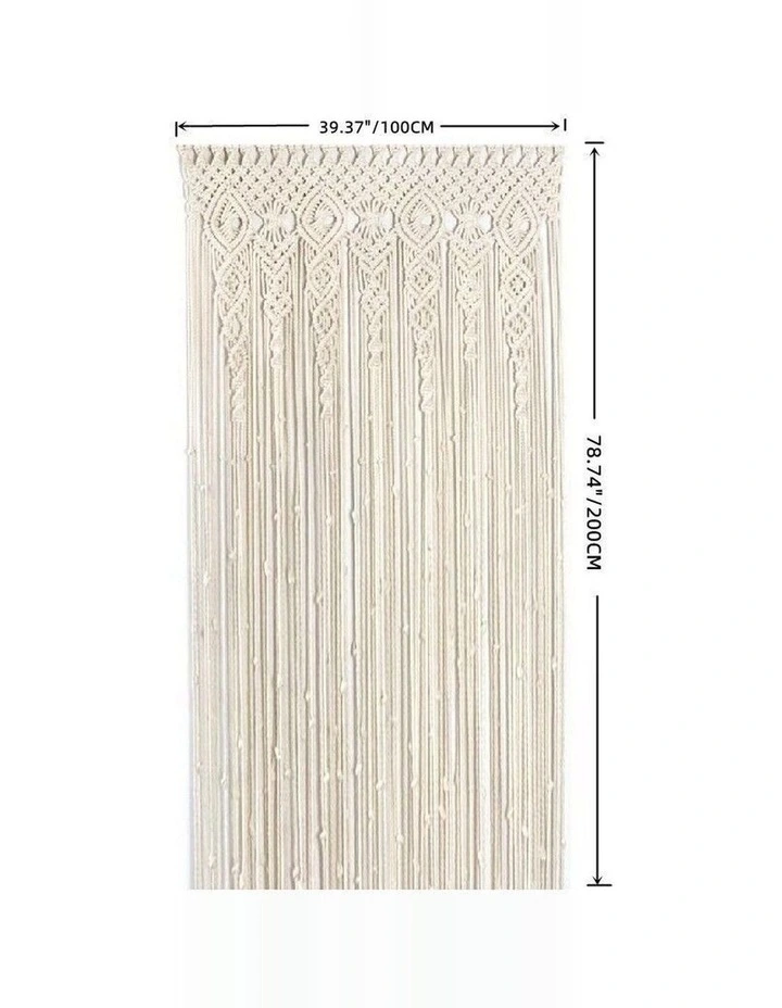 2m Heavy Duty Macrame Curtain Boho Woven Wall Hanging Window Doorway Wedding image 3