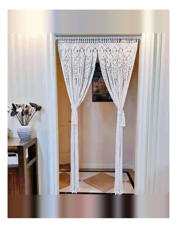 2m Heavy Duty Macrame Curtain Boho Woven Wall Hanging Window Doorway Wedding image 7