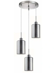 Espejo Interior Iron & Chrome Oblong Glass with Dotted Effect Pendant Lights