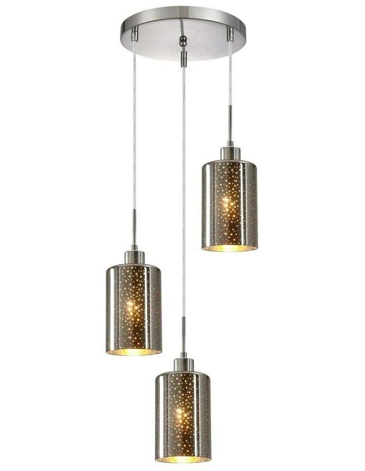 Espejo Interior Iron & Chrome Oblong Glass with Dotted Effect Pendant Lights image 2