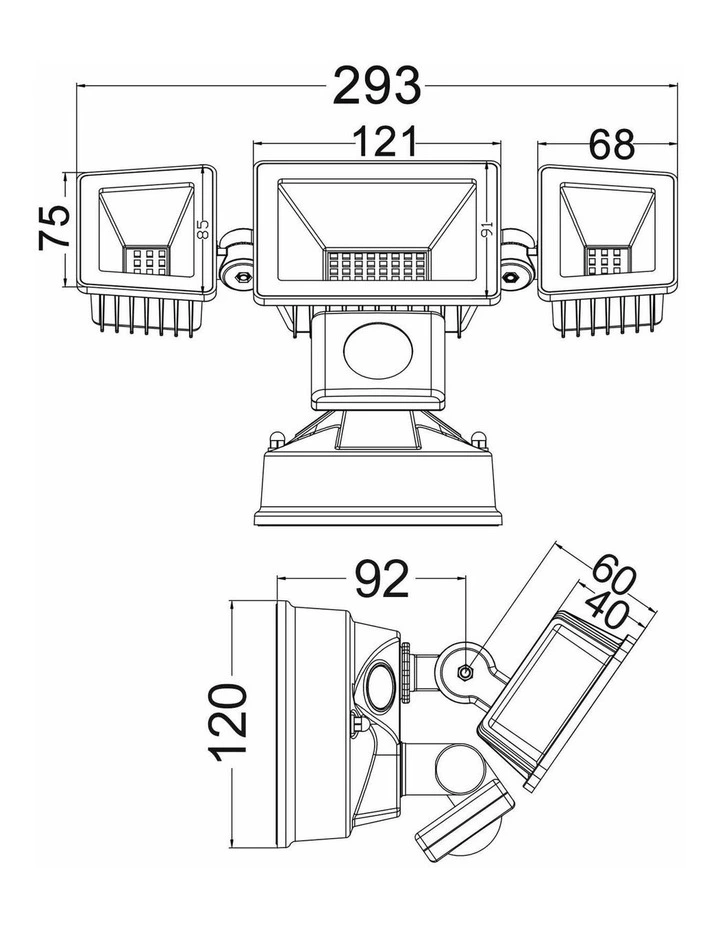 LED Tri-CCT 30W Adjustable Security Light with Sensor IP65 image 4