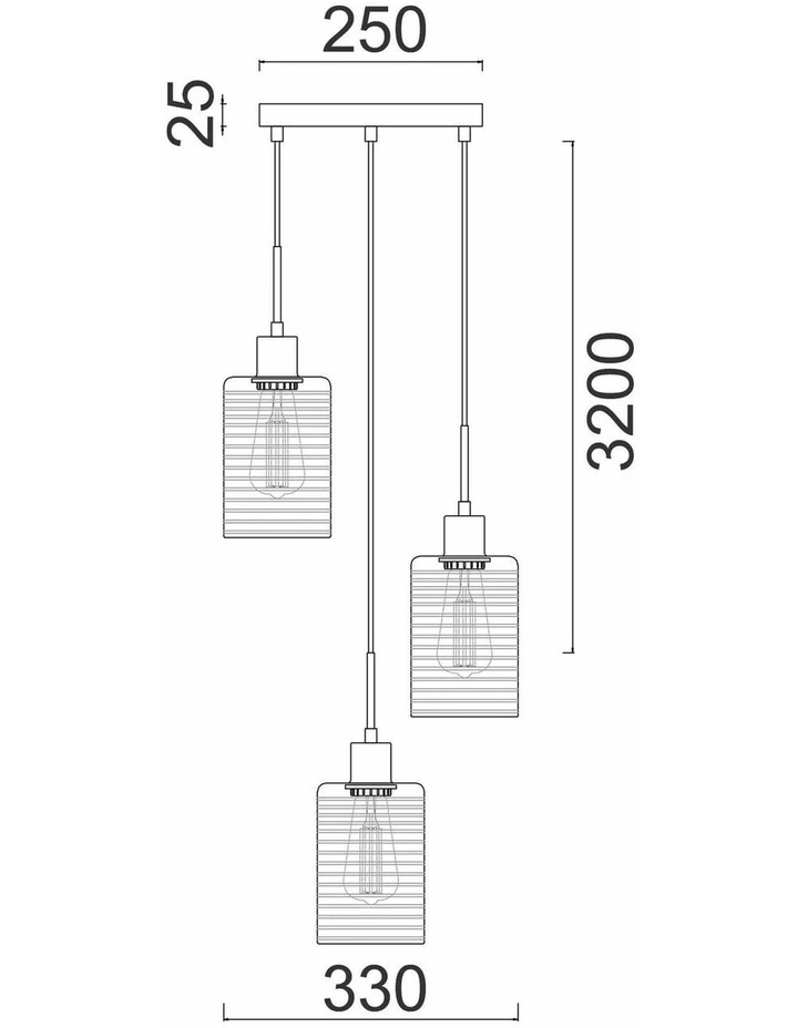 Espejo Interior Iron & Rose Gold Oblong Glass with Line Effect Pendant Lights image 3