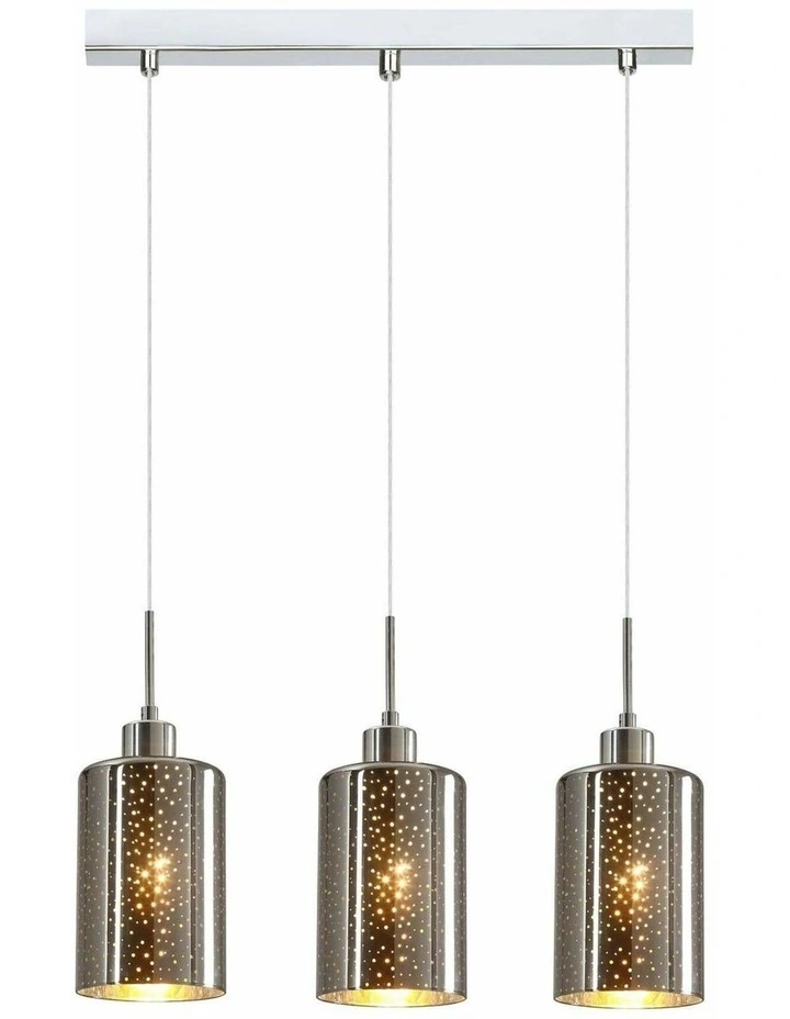 Espejo Interior Iron & Chrome Oblong Glass with Dotted Effect Pendant Lights image 2
