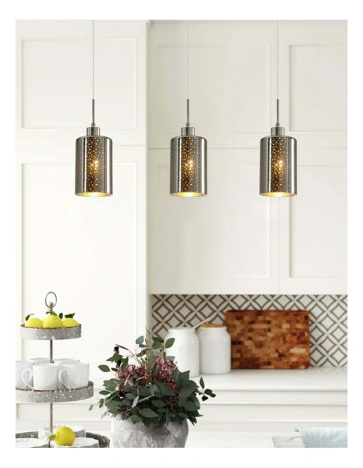 Espejo Interior Iron & Chrome Oblong Glass with Dotted Effect Pendant Lights image 3