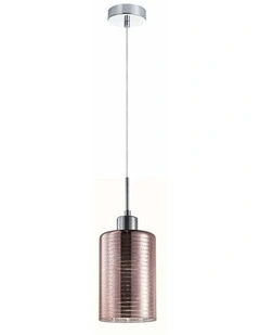 Espejo Interior Iron & Rose Gold Oblong Glass with Line Effect Pendant Lights