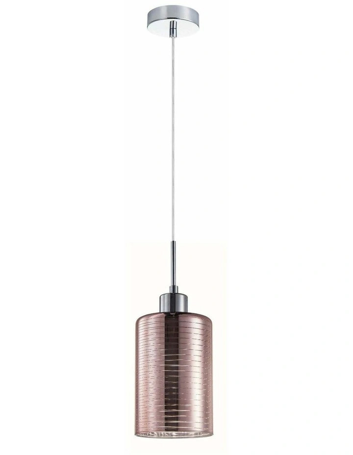 Espejo Interior Iron & Rose Gold Oblong Glass with Line Effect Pendant Lights image 1