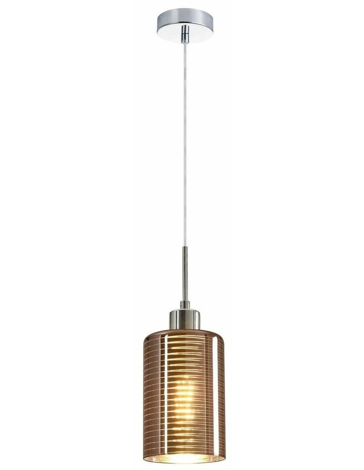 Espejo Interior Iron & Rose Gold Oblong Glass with Line Effect Pendant Lights image 2