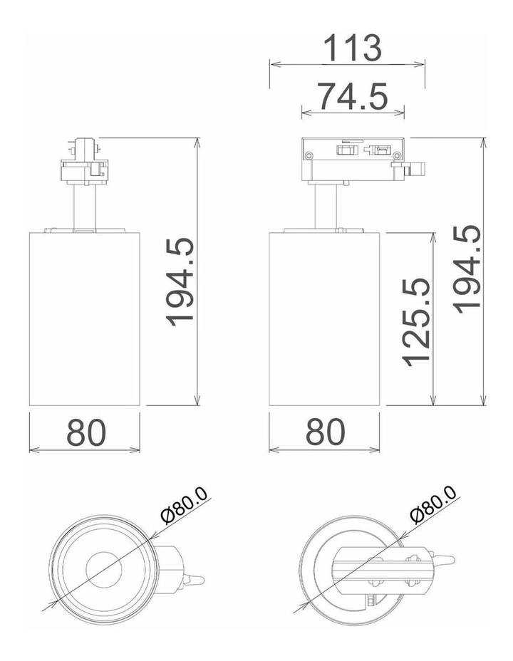 3 Wire 1 Circuit LED Tri-CCT Dimmable Adjustable Track Heads image 2