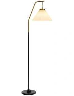 Oikiture Floor Lamp Standing Lamp Arc Metal Frame Plastic Shade Black&Gold