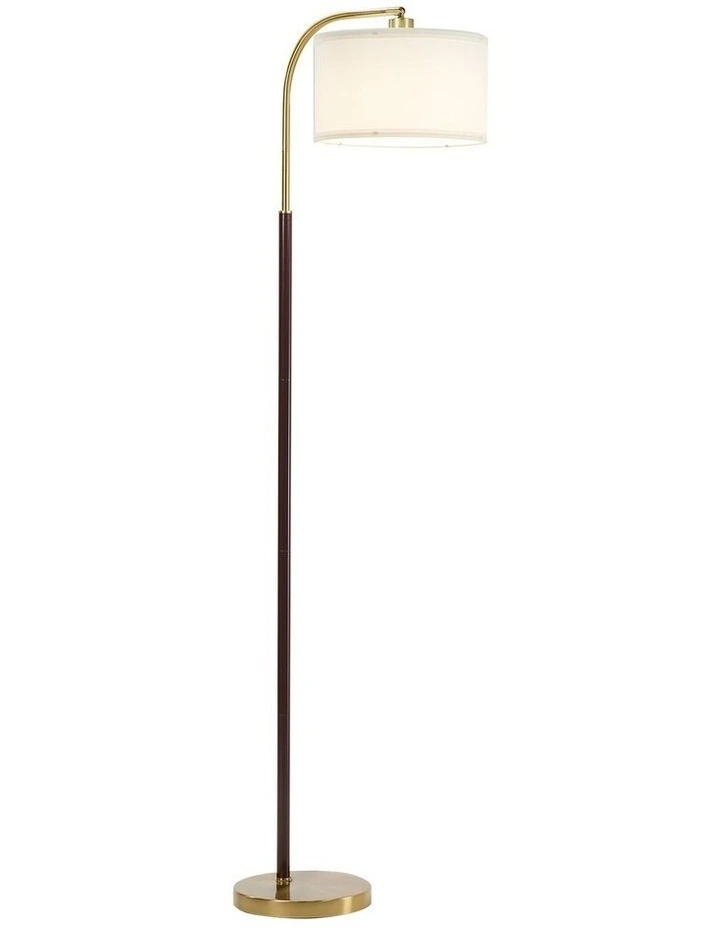 Oikiture Floor Lamp Standing Lamp Metal Frame Plastic Shade Black&Gold image 1