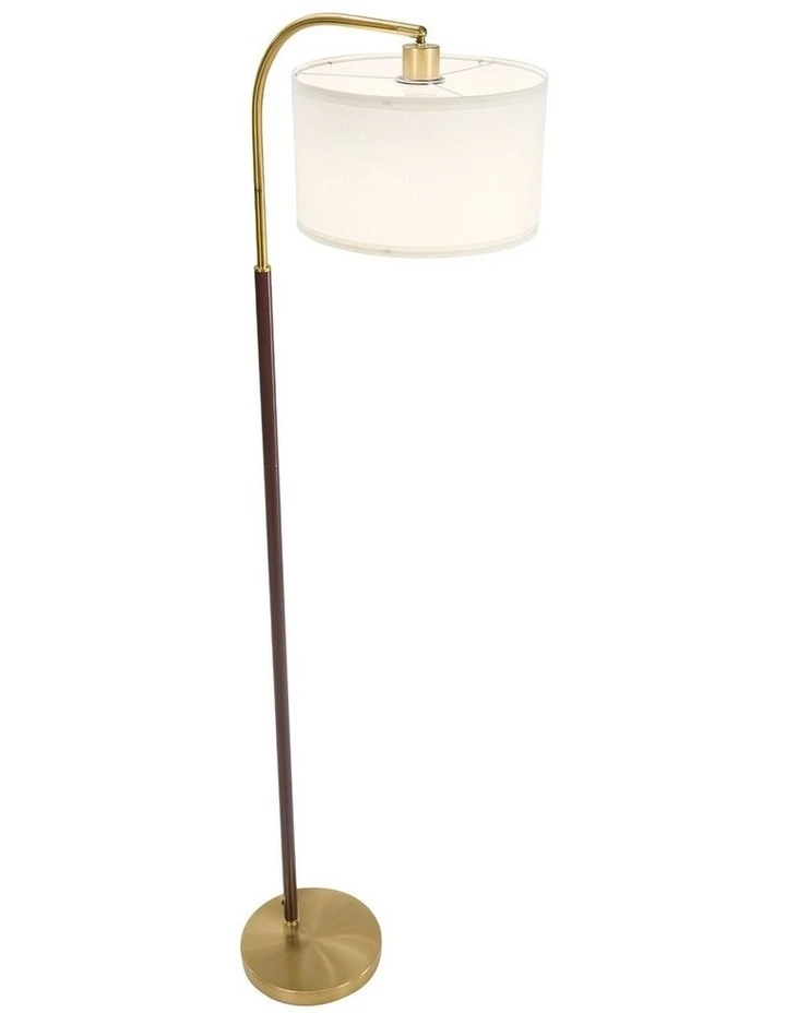 Oikiture Floor Lamp Standing Lamp Metal Frame Plastic Shade Black&Gold image 2