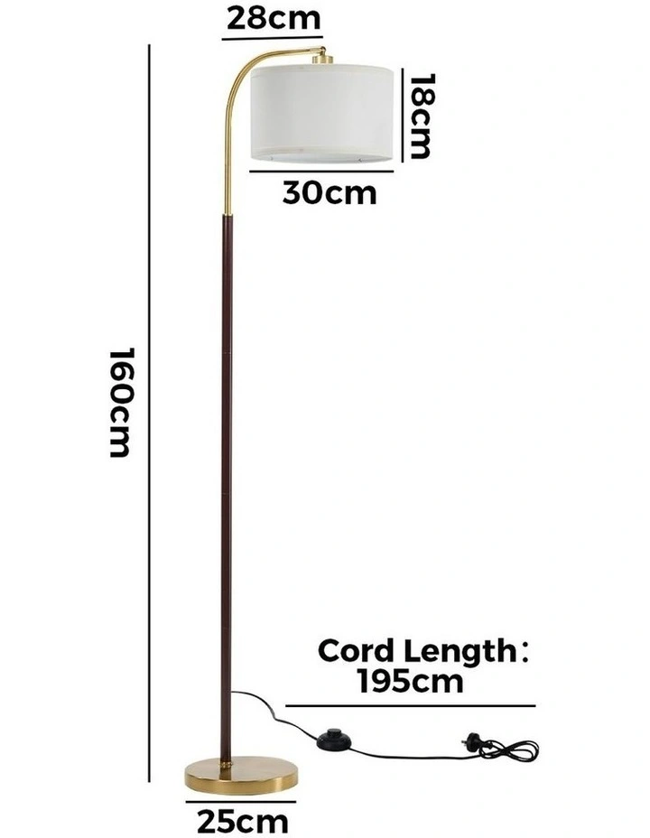 Oikiture Floor Lamp Standing Lamp Metal Frame Plastic Shade Black&Gold image 3