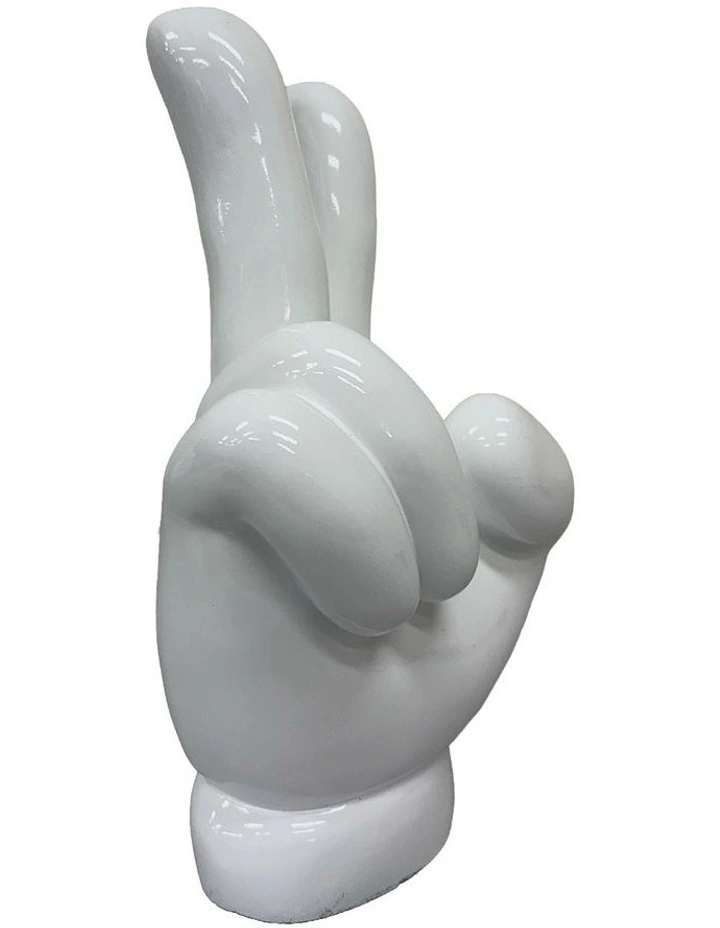 Urban Attitude Peace Out Hand Statue - Glossy White image 4