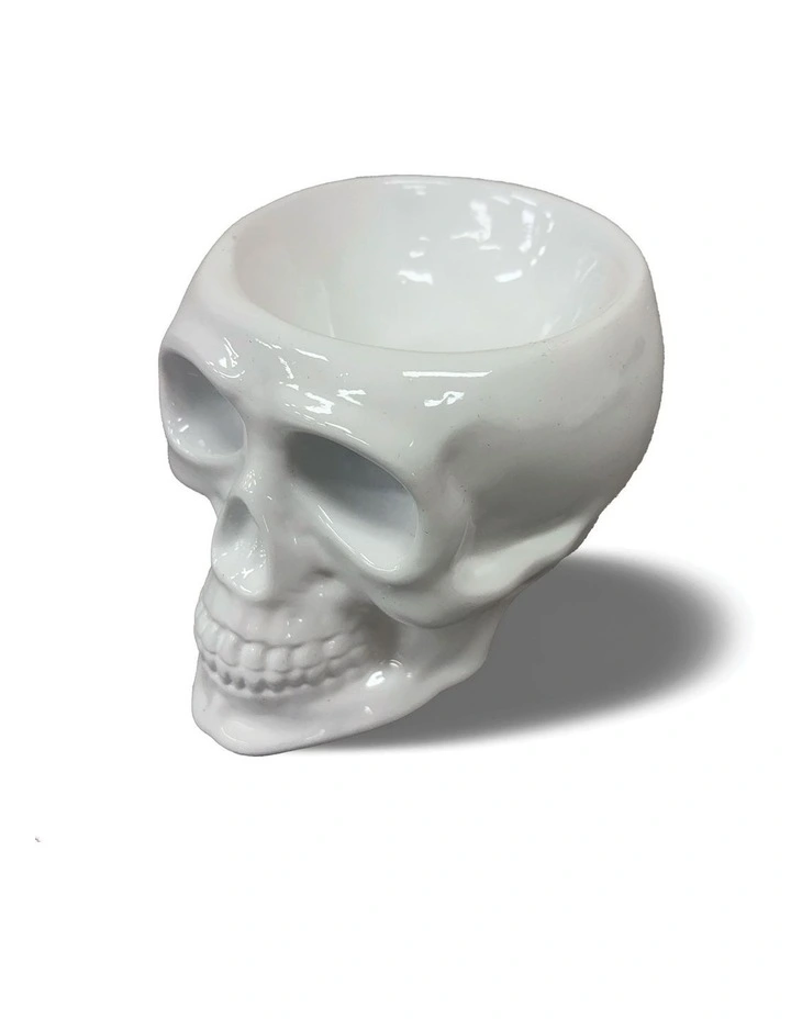 Urban Attitude Skull Statue - Matte White image 1