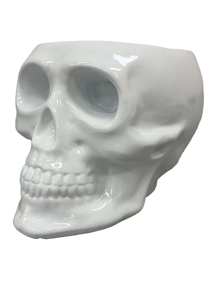 Urban Attitude Skull Statue - Matte White image 2