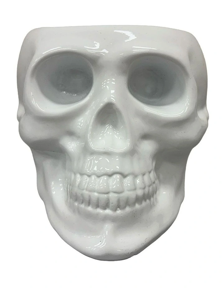 Urban Attitude Skull Statue - Matte White image 3
