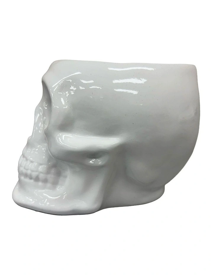 Urban Attitude Skull Statue - Matte White image 4