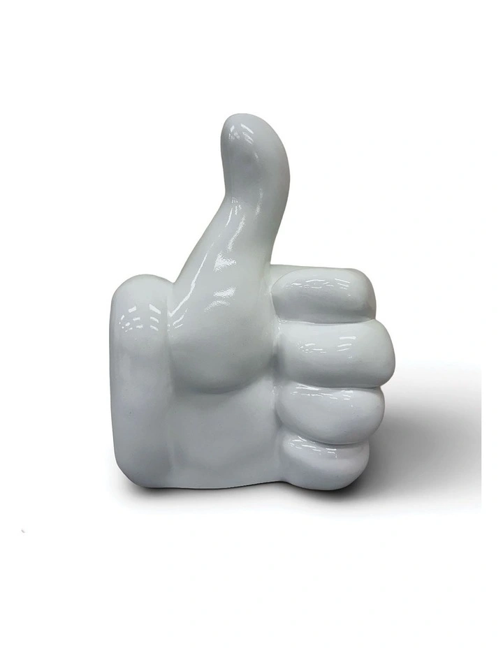 Urban Attitude Thumbs Up Statue - Glossy White image 1