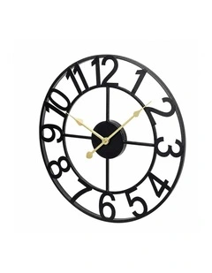 Yezi Wall Clock Silent Quartz 40cm Easy Read Dial for Bedroom Decor Black